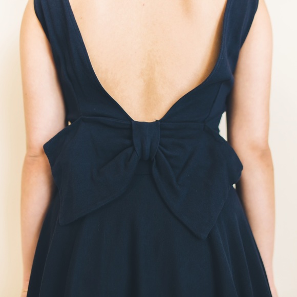 Navy Blue Cocktail Dress - Picture 3 of 3