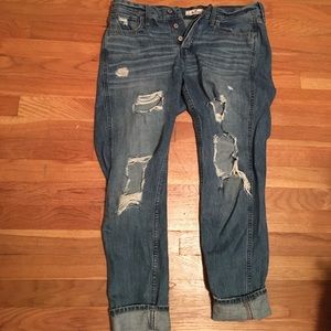 Holister boyfriend ripped jeans