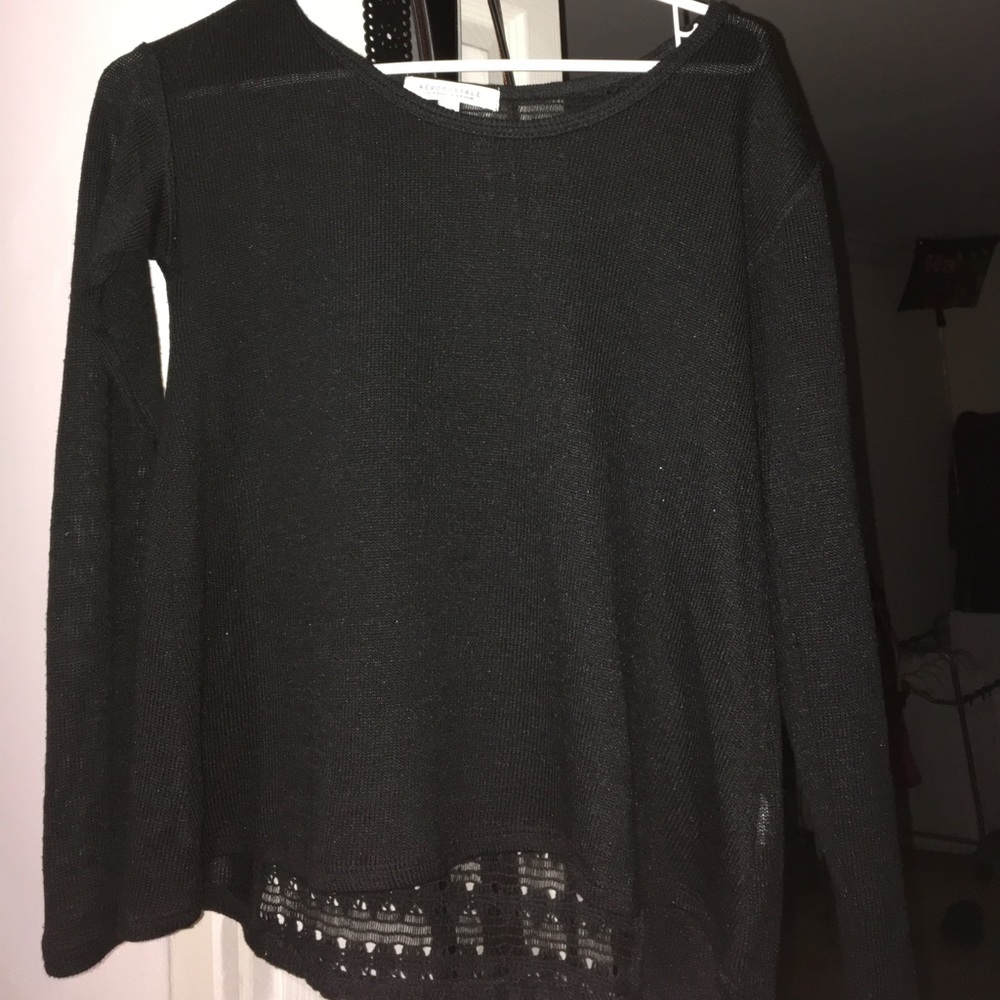 Crochet black sweater