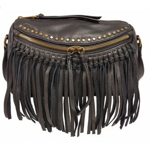 Joelle Hawkens Black Fringe Crossbody