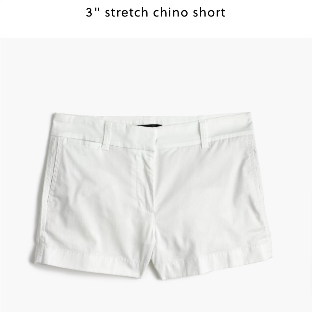 Jcrew White Chino Shorts 3"