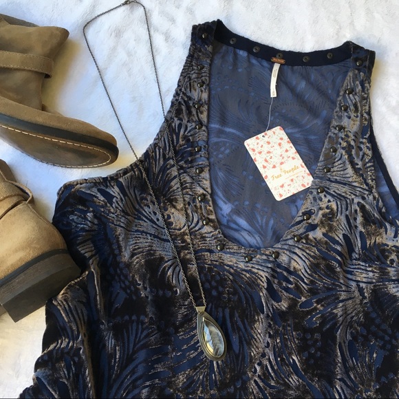 Ellie velvet burnout floral studded mini dress - Picture 4 of 8