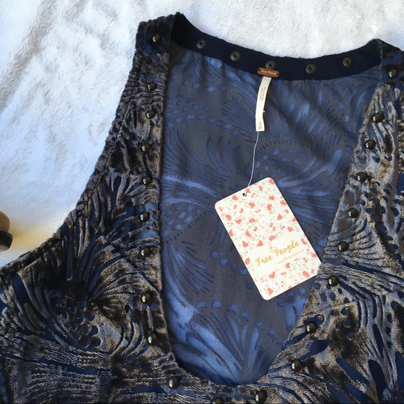 Ellie velvet burnout floral studded mini dress - Picture 5 of 8