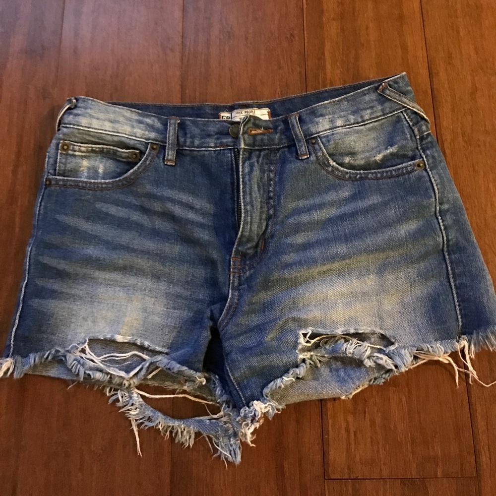 Free People Destroyed Jean shorts