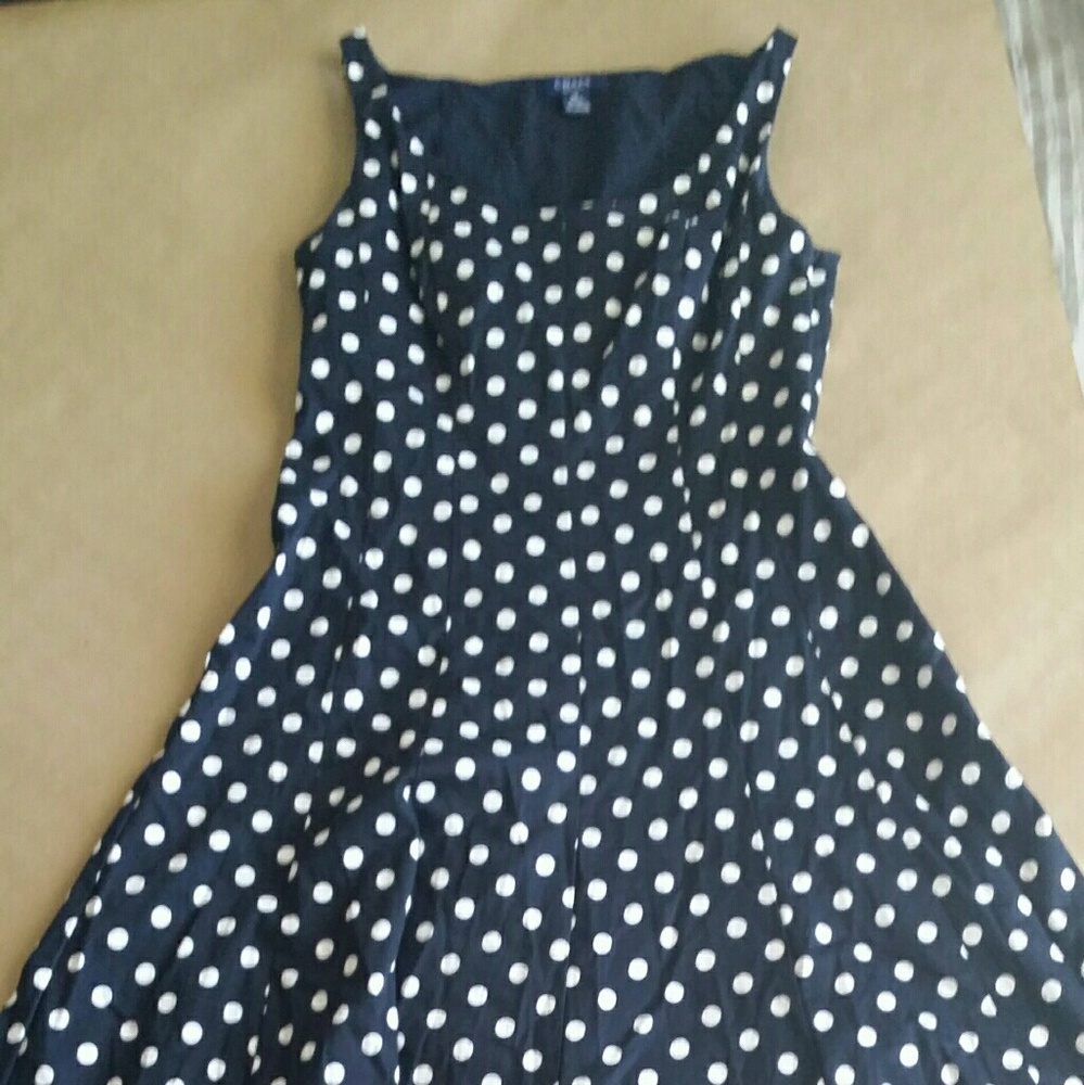 Navy Blue and White Polka Dot dress by Chaps