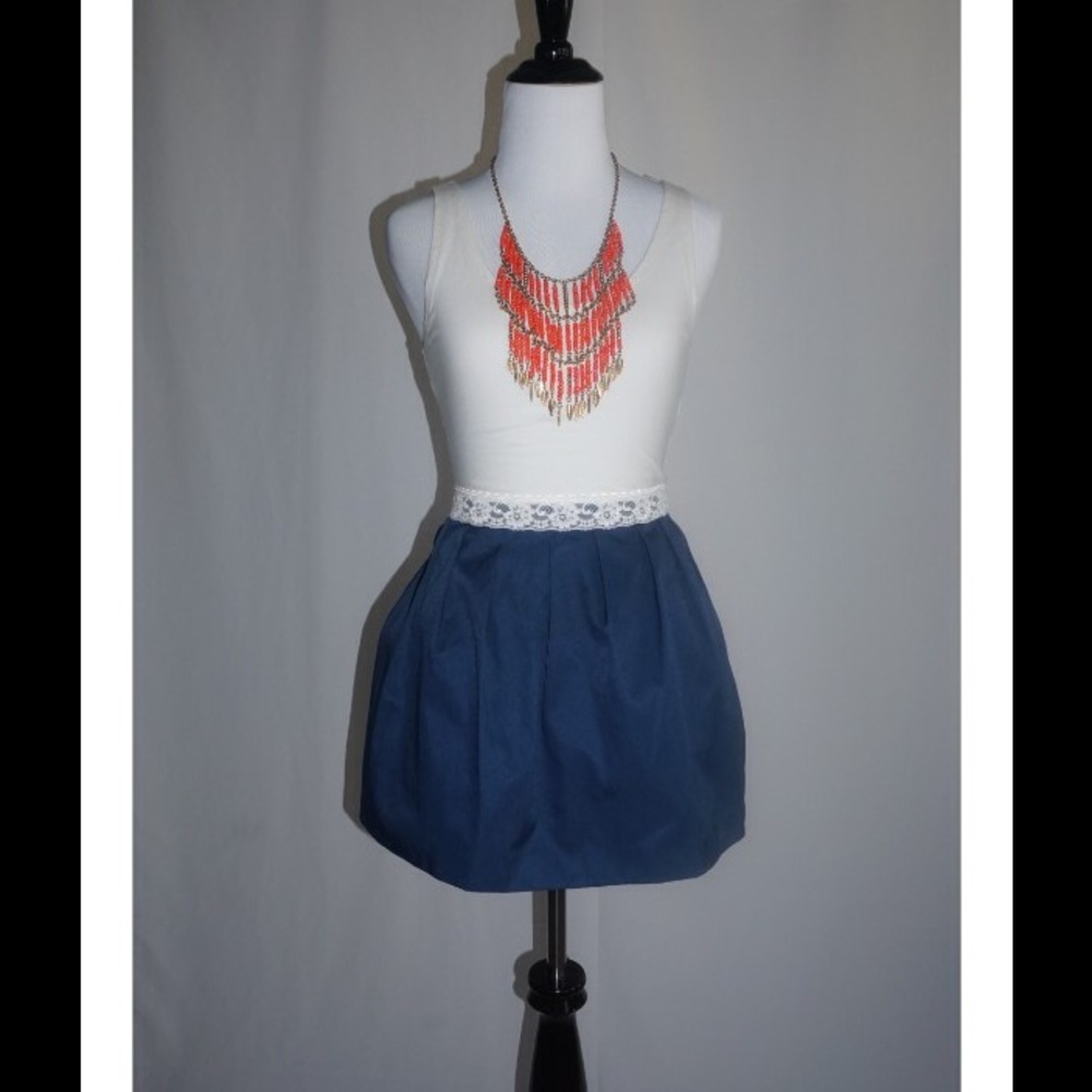 Crop Tank Top with Lace Hem