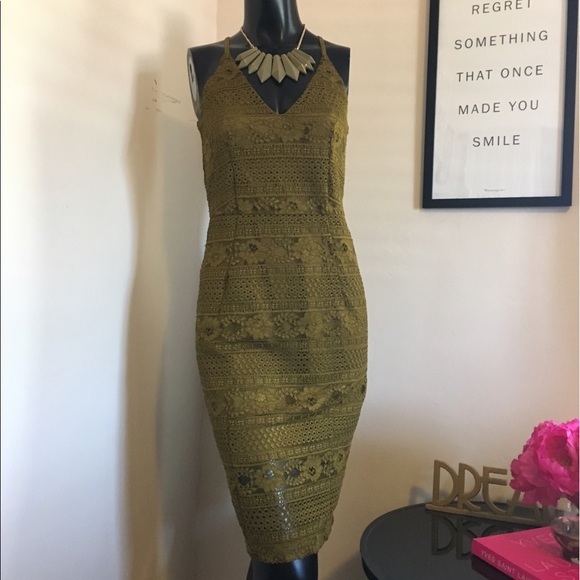 h&m olive dress