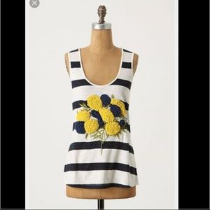 Anthropologie Flourishing Stripes Tank