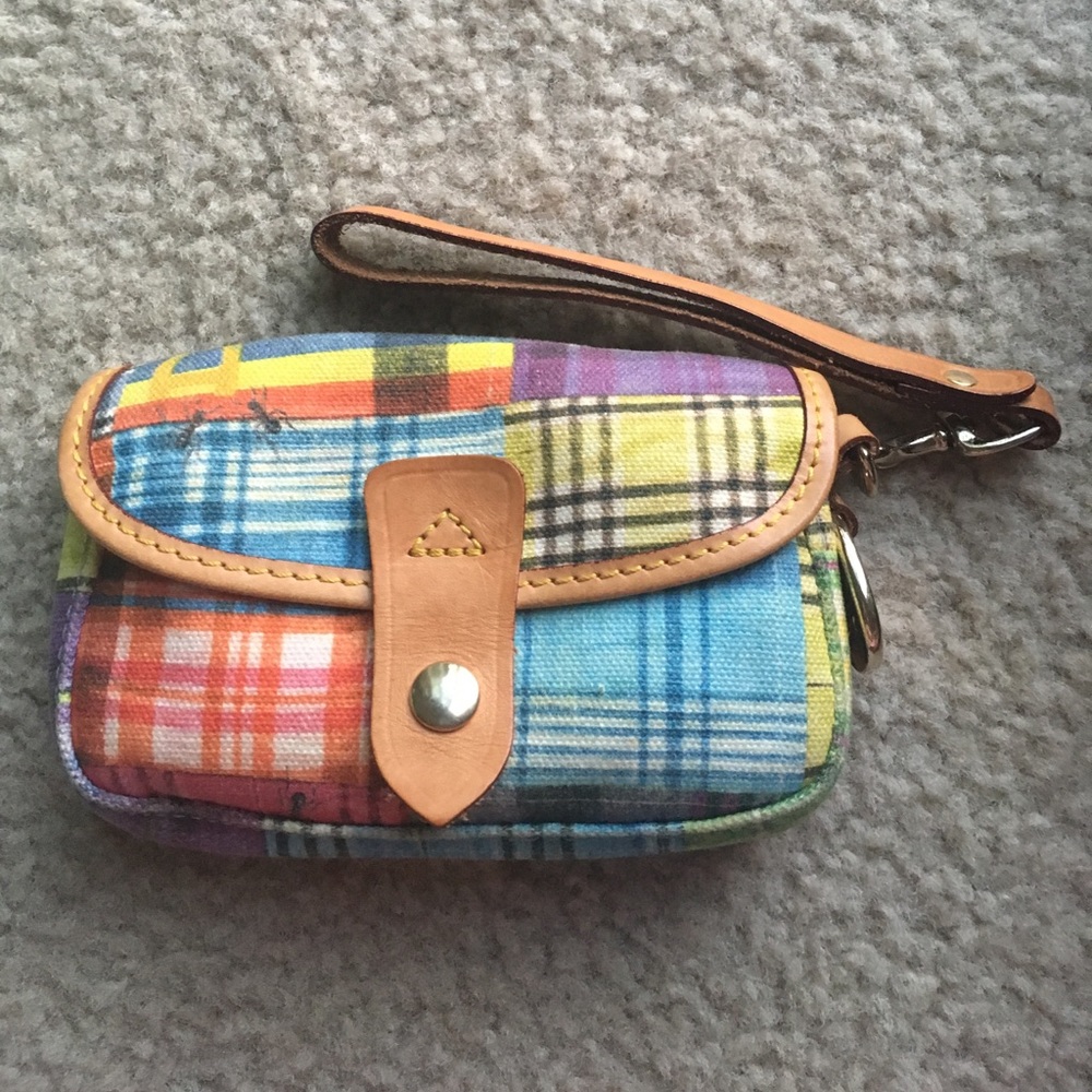 Dooney & Bourke multicolored plaid wristlet