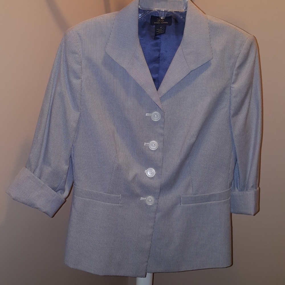 Brooks Brothers Blue & White Pinstripe Blazer