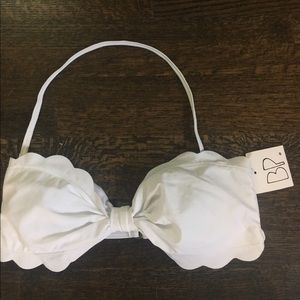 White Scalloped Bikini Top