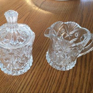 Beautiful Lead Crystal Creamer and Sugar.