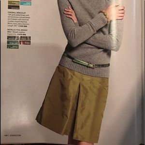 J. Crew Silk Taffeta A-Line Skirt in Warm Taupe