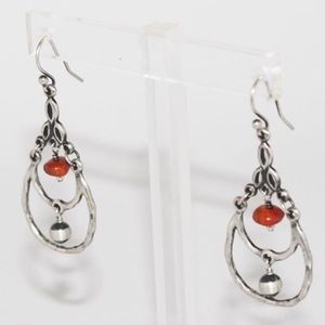 Silpada sterling silver earrings with coral
