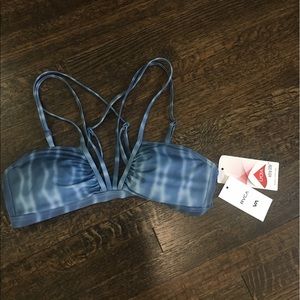 RVCA strappy blue bikini top