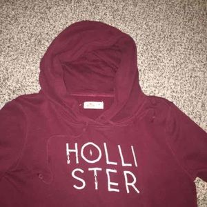 Burgundy holister hoodie