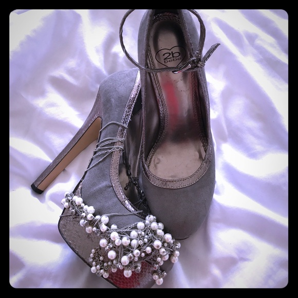 2b Bebe grey high heels - Picture 1 of 4