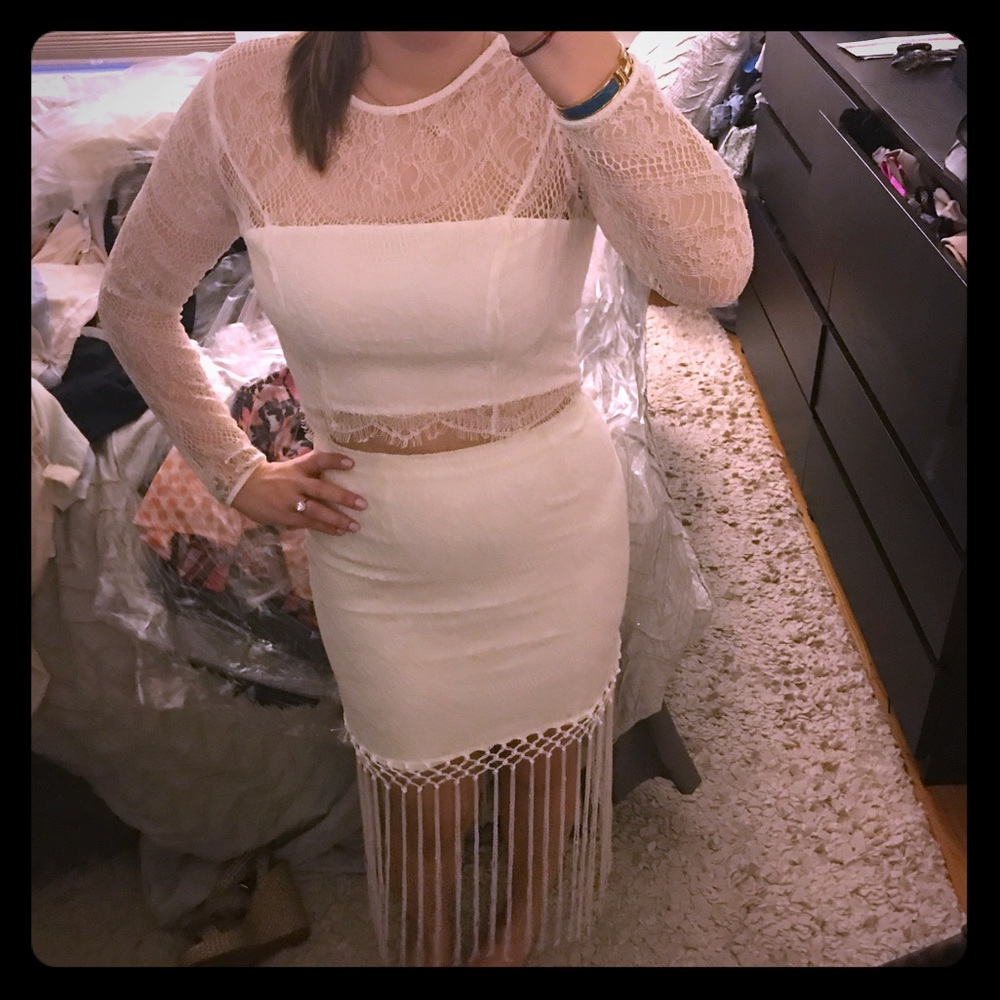 Tularosa Barcelona fringe skirt set