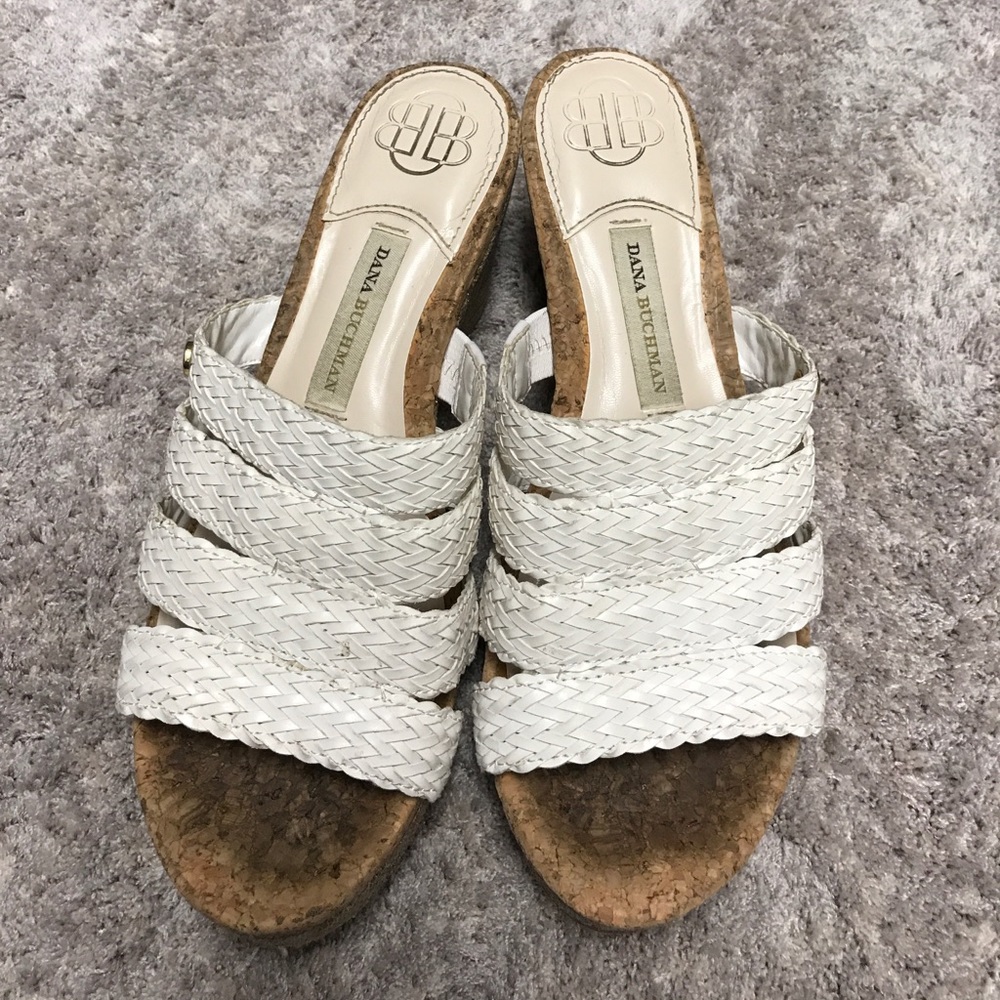 White Wedges with cork Footbed-Size 7