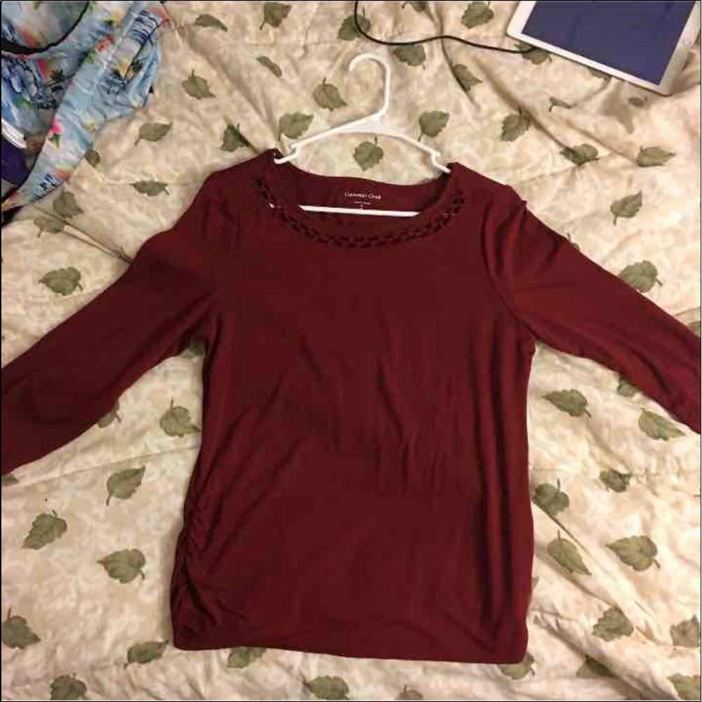 NWOT Coldwater Creek maroon shirt