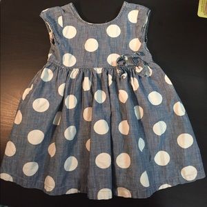 Polka-dot denim dress