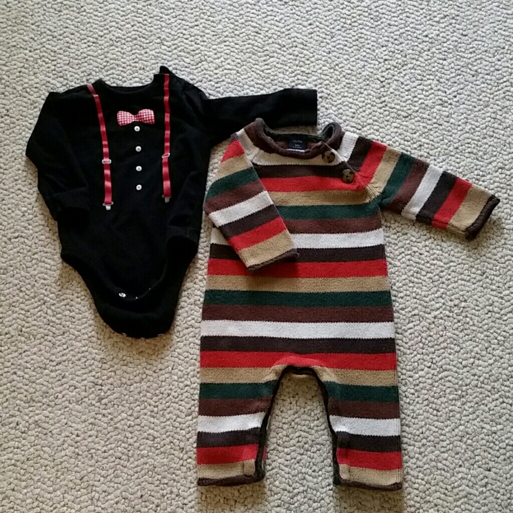 Baby Gap sweater romper & Old Navy onesie