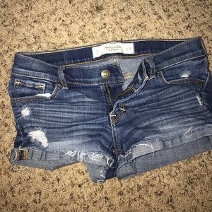 distressed abercrombie&fitch jean shorts