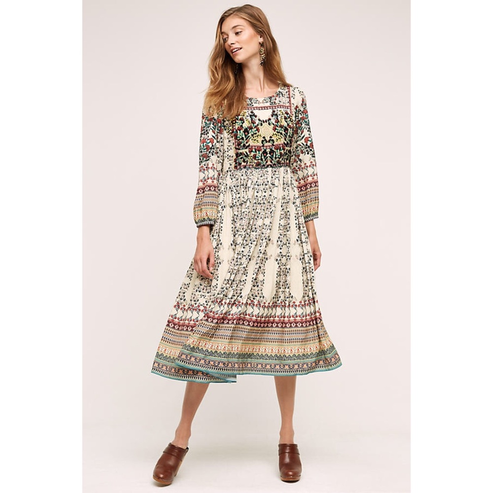 Anthropologie Far Fields Midi Dress