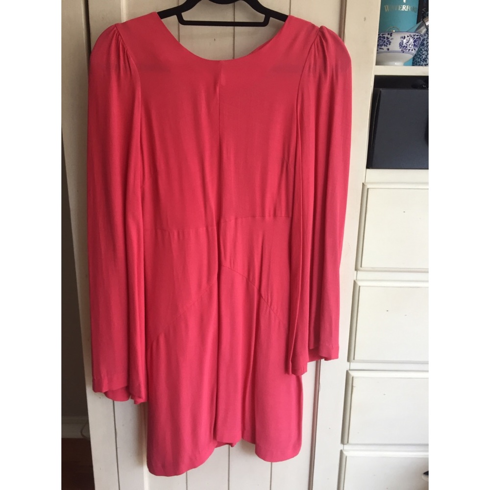 Asos Bell Sleeve Coral Mini Shift Dress