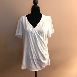 Talbots Cream colored wrap top