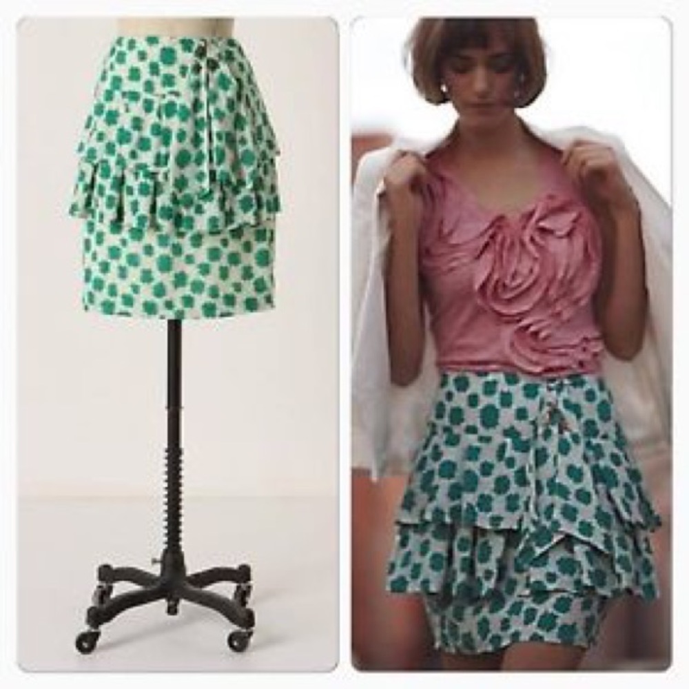 Anthropologie edme estylle landing strip skirt