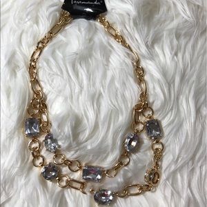 Fashion gold & diamond necklace