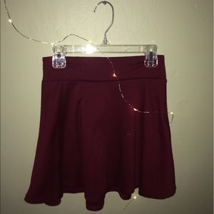 Burgundy Skater Skirt