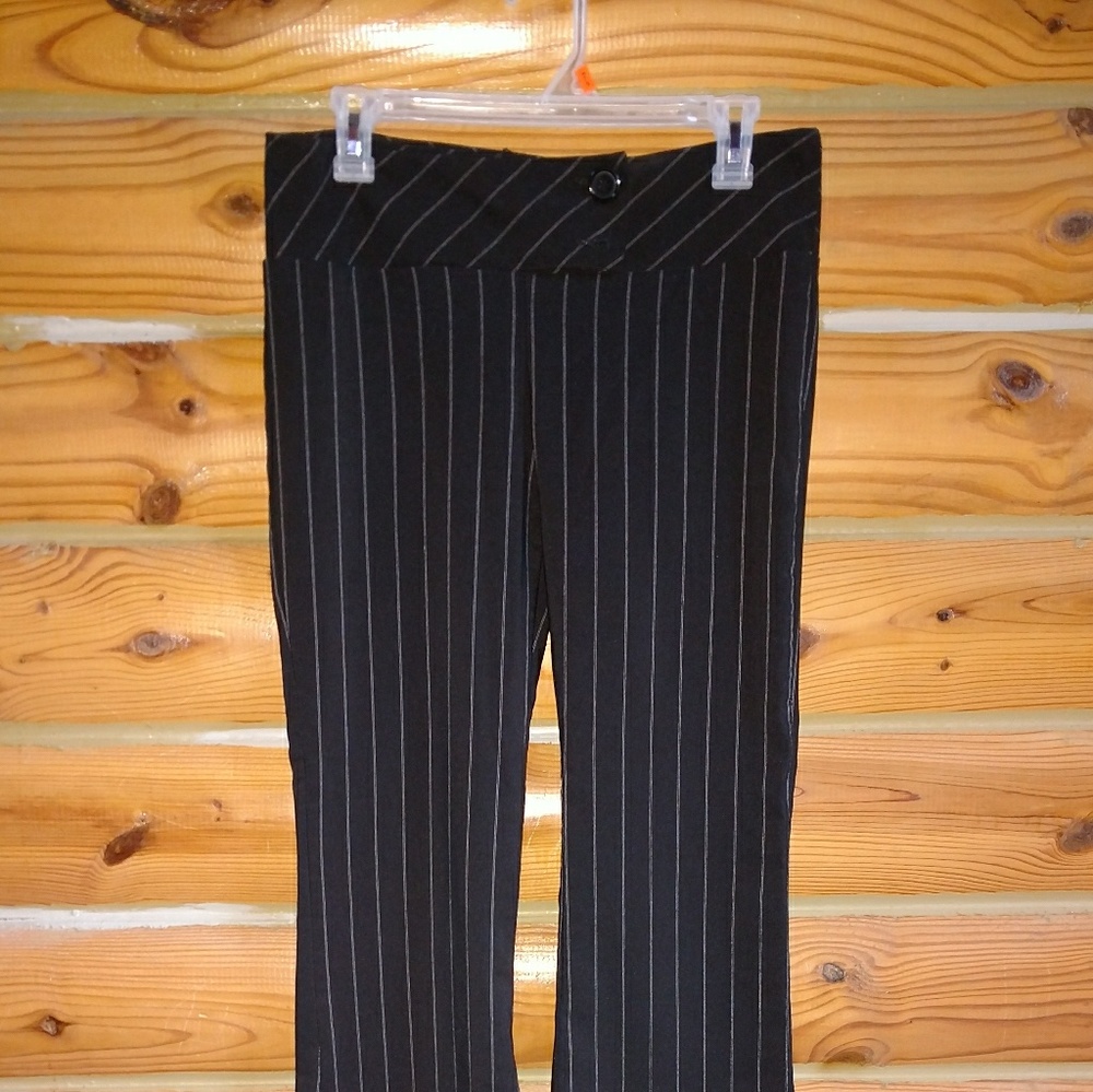 Wide Leg Pinstripe Dress Pants