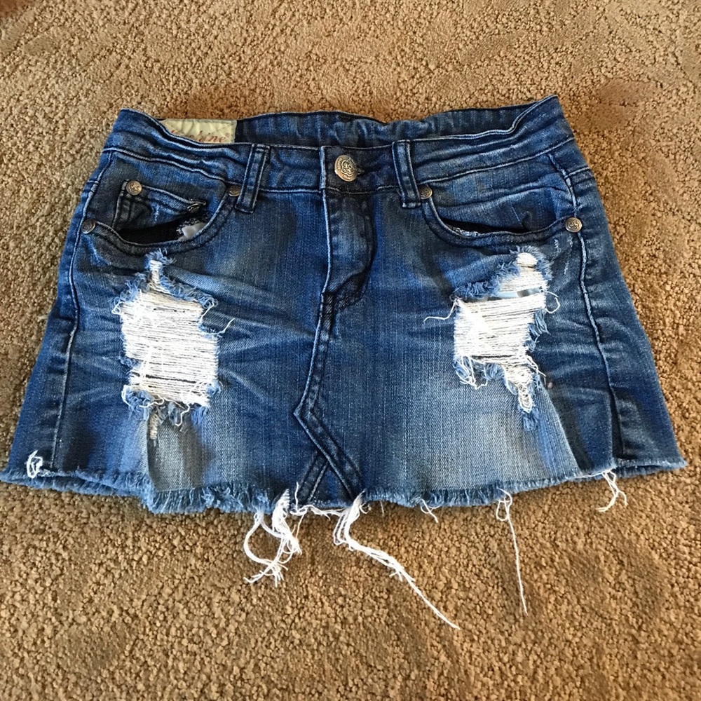Distressed Jean Skirt