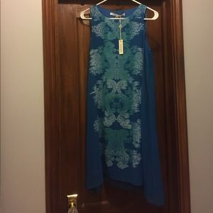 Blue Patterned Max Studio Shift Dress