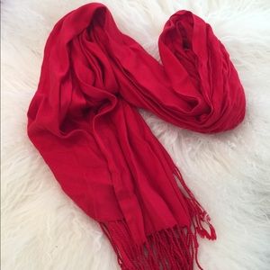 Big red summer scarf lightweight