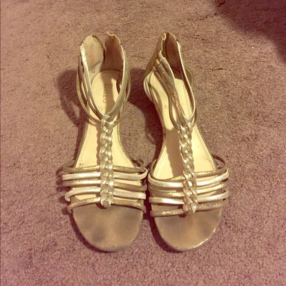 Enzo Angiolini  Silver and Gold Gladiator Sandals