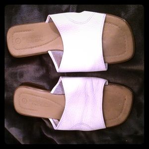 White Slip on Leather Shoes