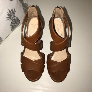 Jessica Simpson Cognac Wedges Size 6