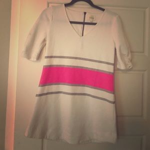 Pink neon & silver striped tunic