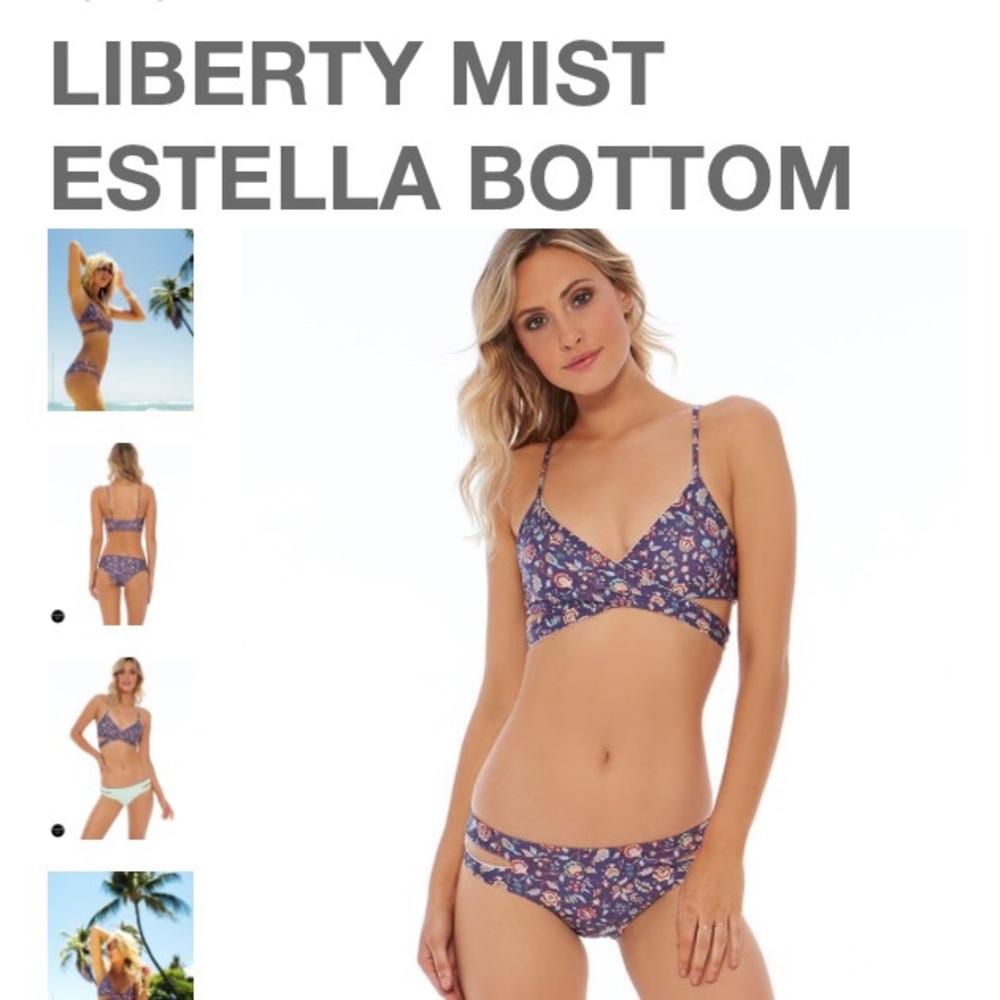 NWOT Floral Cut Out Bikini Bottoms