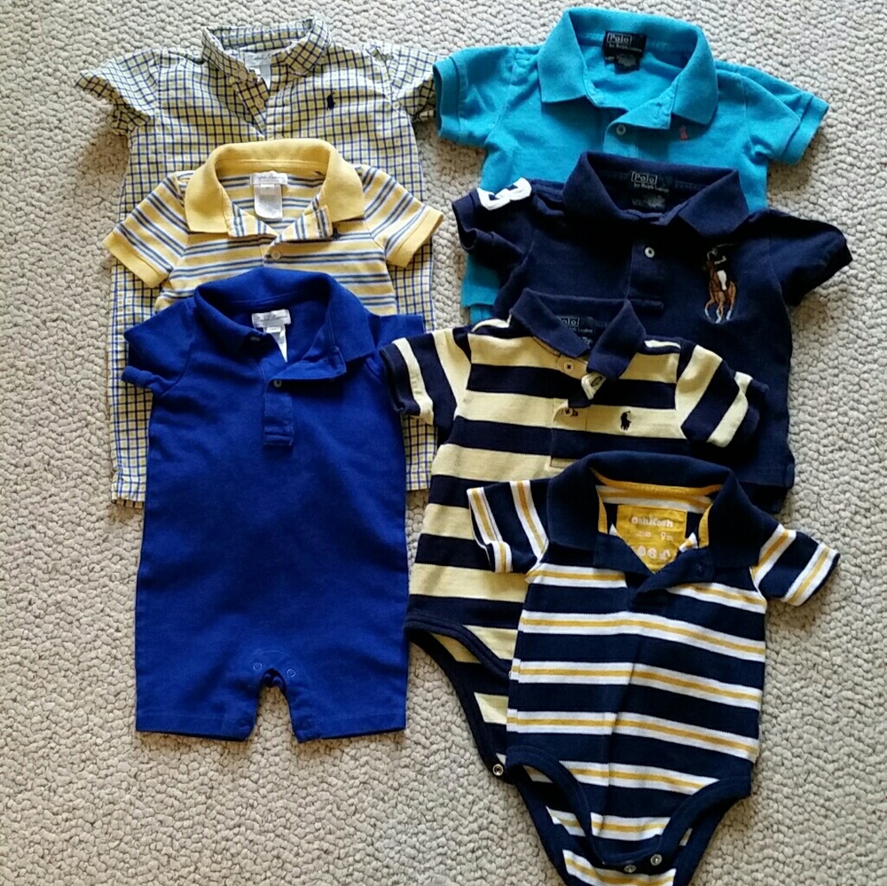6 Ralph Lauren rompers/polo/onesie 1 oshkosh