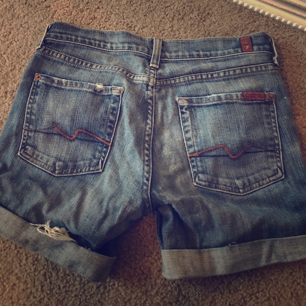 7 for all mankind jean shorts