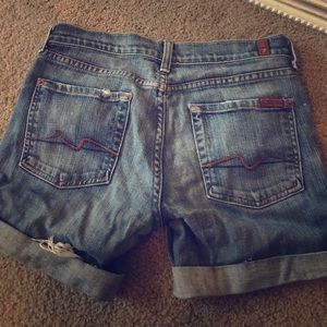 7 for all mankind jean shorts