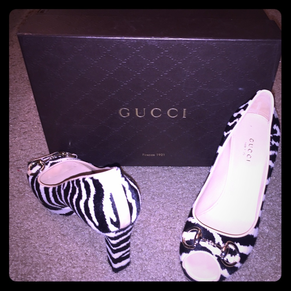 Zebra print calf hair  Gucci pumps