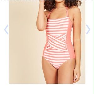 Flash sale!! Vintage Style Striped Coral One Piece
