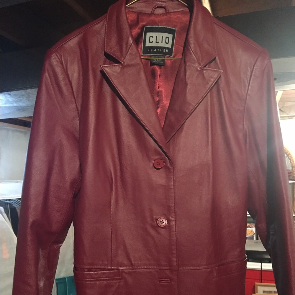 Ladies Red Leather jacket size M