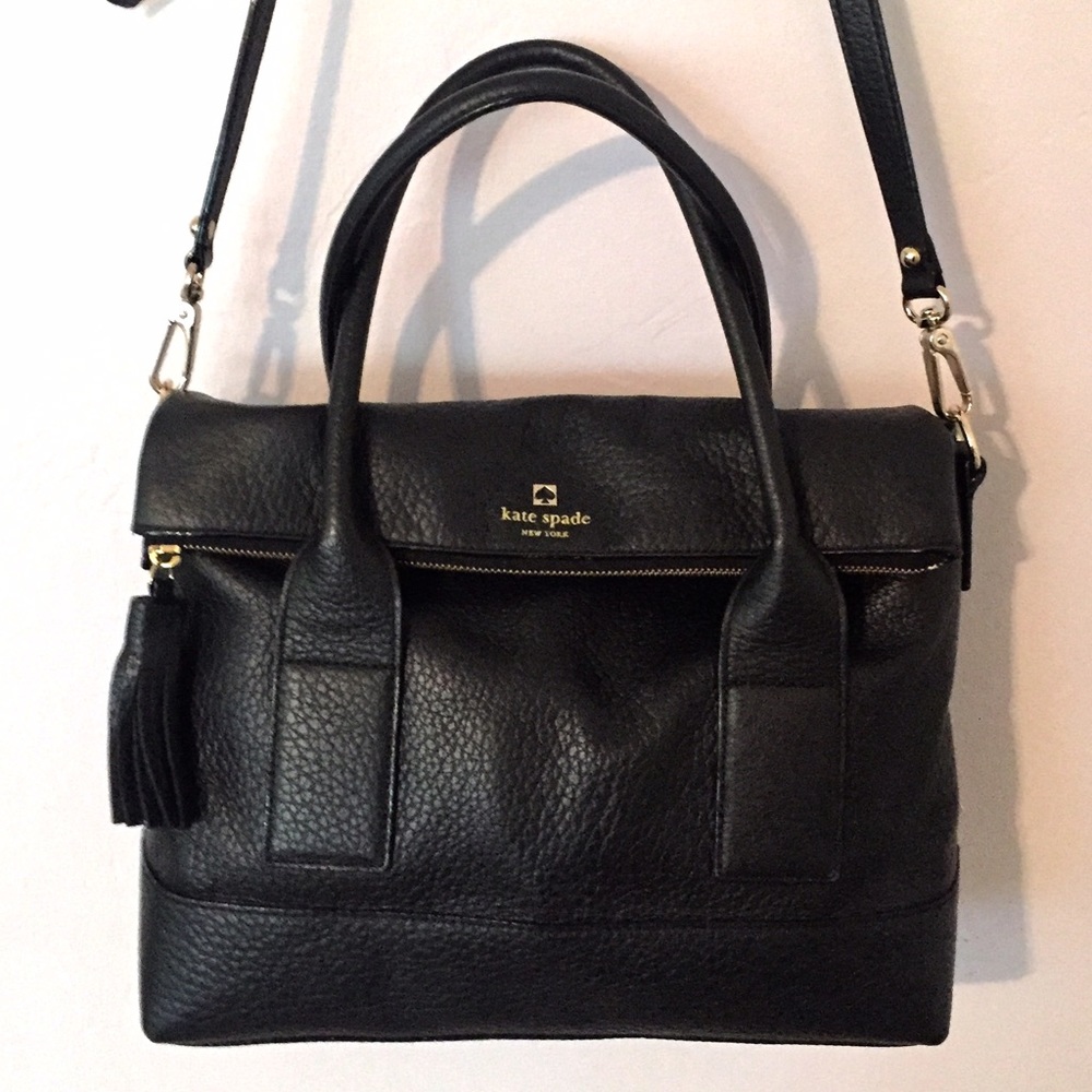 Kate Spade black leather cross body and hand bag