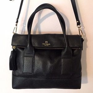 Kate Spade black leather cross body and hand bag